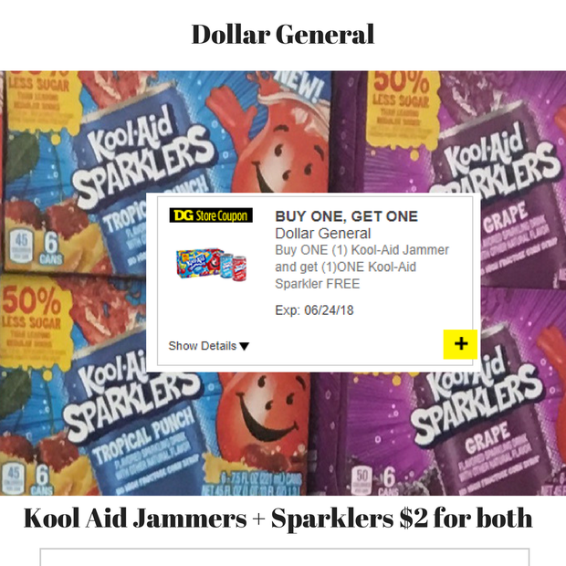 Dollar General AWESOME Digital DEAL on Kool Aid Jammers and NEW Kool