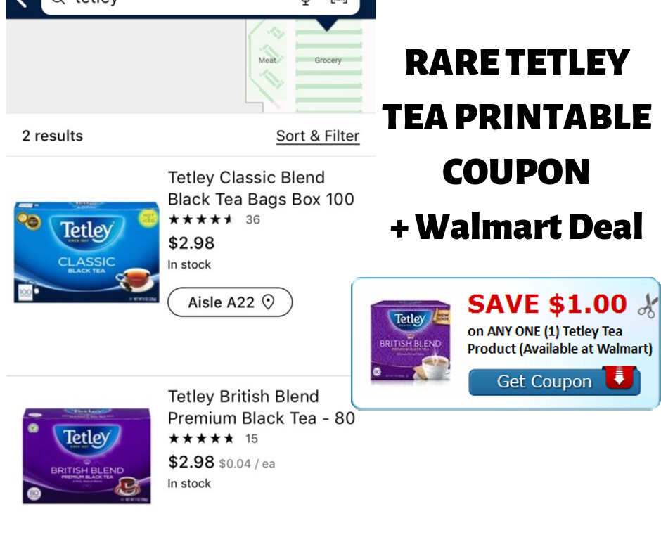 New Tetley Tea Printable Coupon Tea Bags 1 98 At Walmart