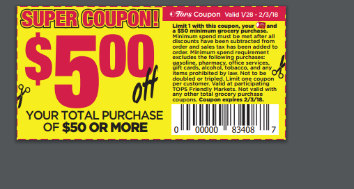 Tops Markets 5 off 50 Printable PDF coupon